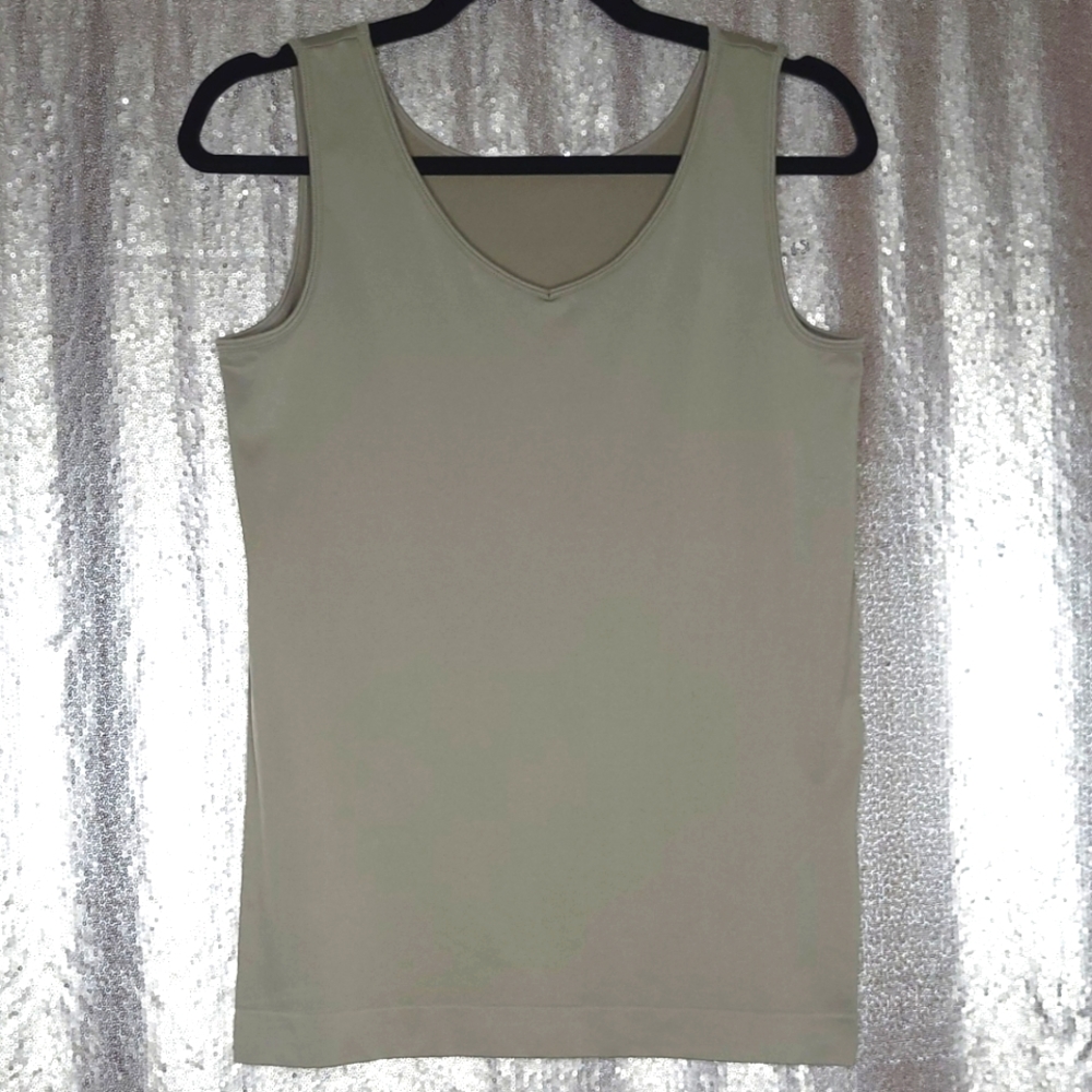 Chico's Euc Size 1 (Medium) Soft Warm Gray Revers… - image 1